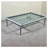 LE COURBOSIER COFFEE TABLE | Glass low table for Cassina [with padded edge covers, removable]; h. 13