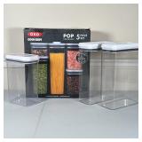 OXO & OTHER CONTAINERS | Sealing food storage containers, including a 5-piece OXO pop container set 
