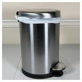 SIMPLE HUMAN TRASH CAN | Small waste bin, stainless steel with step lid; h. 11-1/2 in.