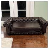 CHESTERFIELD DOG BED | Enchanted home; h. 14 x 46 x 27 in. [fabric in great condition but the front 