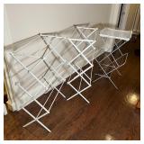 (3pc) CLOTHES DRYING RACKS | Laundry racks, two with bar tops and one with mesh