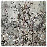 Tall six light chandelier with scrolling leafy arms with crystals; approx. h. 35 x dia. 28 in.