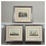 (3pc) NICHOLAS CONDY | Each in a silvered frame; sight 7-1/2 x 9-1/4 in., overall 14-3/4 x 16 in.
