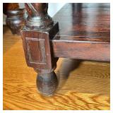 CARVED WOOD NIGHTSTAND | Side table with twisted column supports, having a single drawer; h. 32 x w.