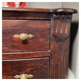 CARVED BOWFRONT TALL CHEST | Tall dresser; h. 55-1/2 x w. 42 x d. 25 in.