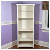 POTTERY BARN BOOKSHELF | PB Teen white painted open bookshelf; h. 64 x w. 26 x d. 16 in.