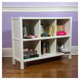 CUSTOM CUBBY BOOKSHELF | White painted open bookshelf; h. 32 x w. 42 x d. 14 in.