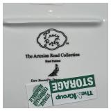 dish, and lidded jar; plus a round bowl signed "Roux" (dia. 12-1/2 in.)