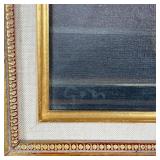 APPLES STILL LIFE PAINTING | Oil on canvas, in a gilt carved frame; 8-1/4 x 10 in., overall 13 x 15-