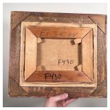 APPLES STILL LIFE PAINTING | Oil on canvas, in a gilt carved frame; 8-1/4 x 10 in., overall 13 x 15-