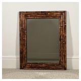 BAMBOO STYLE MIRROR | Quality, heavy mirror in a bamboo style frame; h. 31 x w. 24-3/4 in.
