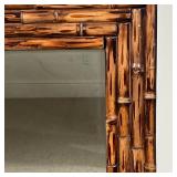 BAMBOO STYLE MIRROR | Quality, heavy mirror in a bamboo style frame; h. 31 x w. 24-3/4 in.