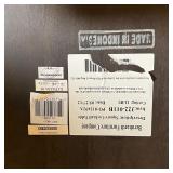 LACQUERED WOOD COFFEE TABLE | Dark wood low table with a galleried top and lower shelf; h. 18-1/2 x 