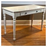 WHITE PAINTED WRITING DESK | h. 31 x w. 47 x d. 22 in. [top needs to be cleaned, with sticker]