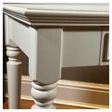 WHITE PAINTED WRITING DESK | h. 31 x w. 47 x d. 22 in. [top needs to be cleaned, with sticker]