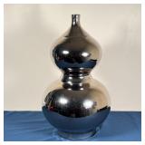 TOZAI HOME DOUBLE GOURD VASE | Oversized mirrored glaze porcelain vase; h. 20-1/2 x dia. 11 in.