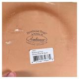 PROVINCIAL FRUIT CHEESE PLATE | Hand painted, with a matching knife; 14-1/2 x 6-1/4 in.