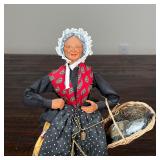 PAIR FRENCH POTTERY FIGURES | Man and woman with scales, each signed S. Peiraho; h. 11 in.