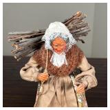  Including a man with pitchers and a woman carrying sticks, each on a wood base signed R. Gateay; h.