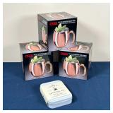 (4pc) BOXED BARWARE | Including a carry on cocktail kit [new] and three boxed Moscow mule mugs
