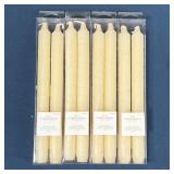 4 packs of candlesticks, a fancy boxed scented candle, and a white dish