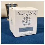 (9pc) CANDLES & DECOR | Including a set of 3 silver plated julep cups, 4 packs of candlesticks, a fa