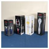 (4pc) BOXED KITCHENWARE | Including two "Vinturi" aerators (new in box), a Savora Stopper and Savora