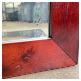 LARGE BEVELED MIRROR | Large wall mirror in a solid wood frame, beveled glass; overall h. 32 x w. 68