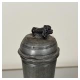 ANTIQUE PEWTER LIDDED VASE | h. 12 in.