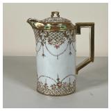 JEWELLED PORCELAIN COFFEE POT | Nippon; H. 7 inches