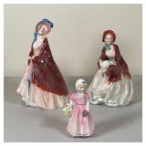 (3pc) ROYAL DOULTON FIGURINE | Including "Paisley Shawl", "Her Ladyship", and "Tinkle Bell", each ma