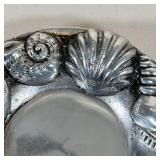 BETTY BARRENA PEWTER DISH | Decorated with sea shells; dia. 5