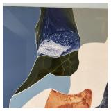 aquatint etching, abstract composition float-mounted and framed; overall 35 x 28 in. [tear to sheet 