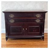 ANTIQUE CHEST of DRAWERS | Antique side cabinet having two full-width drawers with fancy openwork br
