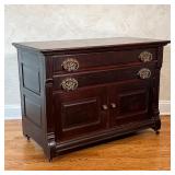 ANTIQUE CHEST of DRAWERS | Antique side cabinet having two full-width drawers with fancy openwork br