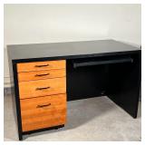 TECHLINE COMPUTER DESK | Heavy and solid, having a bank of drawers and a slide out keyboard tray; h.