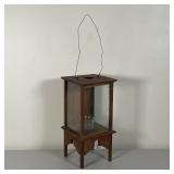 ANTIQUE JAPANESE LANTERN | Japanese wood lantern, peg and mortoris joinery and sculpted; h. 13 x 6-1