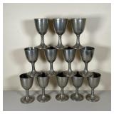 (12pc) L.H. VAUGHN PEWTER GOBLETS | Taunton, Massachusetts; h. 7 in.