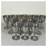 (12pc) L.H. VAUGHN PEWTER GOBLETS | Taunton, Massachusetts; h. 7 in.