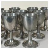 (12pc) L.H. VAUGHN PEWTER GOBLETS | Taunton, Massachusetts; h. 7 in.