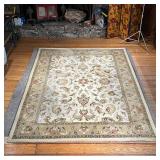 SCULPTED FLORAL CARPET | 100% wool carpet, overall sculpted floral pattern, with "Kaleen" label to u
