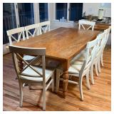 (9pc) DINING SUITE | Comprising an English country style wood dining table with nice rustic natural 