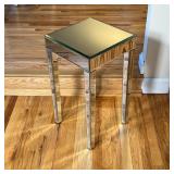 MIRROR SIDE TABLE | Beveled glass mirror side table, mirrors covering all surfaces of the table; h. 