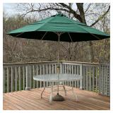 OUTDOOR UMBRELLA | Outdoor patio umbrella with two bases; h. 100 in.