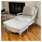 SAM MOORE BERGERE & OTTOMAN | By Sam Moore Furniture (a La-Z-Boy Company), having a light wood frame