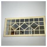 BALLARD DESIGNS MIRROR | Antique style window mirror, designed as a distressed white-painted geometr