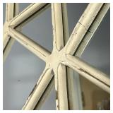 BALLARD DESIGNS MIRROR | Antique style window mirror, designed as a distressed white-painted geometr