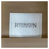 RESTORATION HARDWARE ARMCHAIR | Lounge chair with cream colored canvas upholstery; 33 x 37-1/2 x 41 