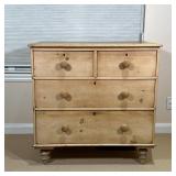 PINE CHEST of DRAWERS | Light natural wood finish, two small drawers over two full-width drawers; h.
