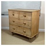 PINE CHEST of DRAWERS | Light natural wood finish, two small drawers over two full-width drawers; h.
